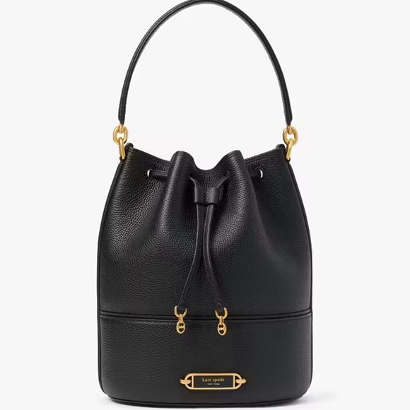 Kate Spade New York Gramercy Pebbled Leather Medium Bucket Bag – Black - Picture 1 of 3